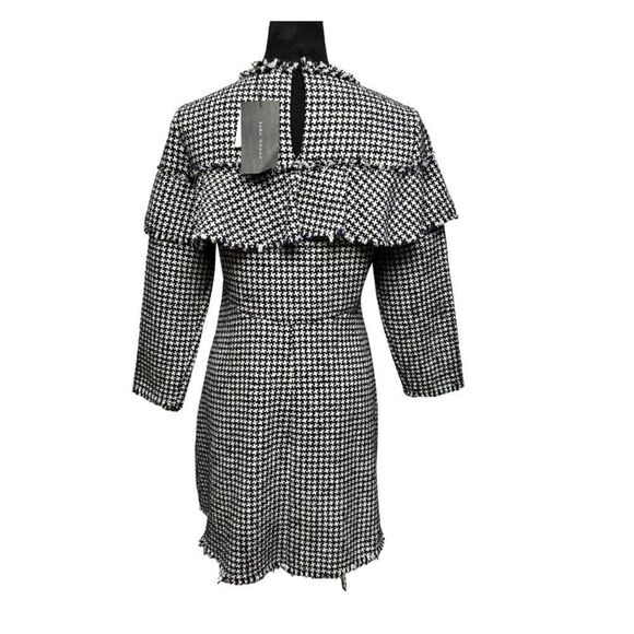 Zara Frilled Tweed Houndstooth  Dress - Picture 3 of 10